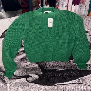 Lush Green Women's Cardigan Sweater